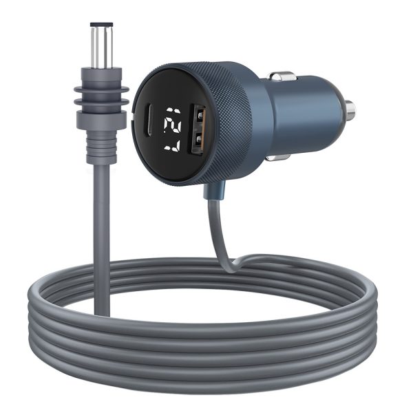 Digital display car PD fast charger with DC power supply 12-24V input