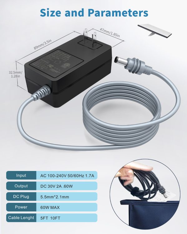 Starlink mini power adapter AC100-240V 50/60HZ 1.5A to DC 30V2A