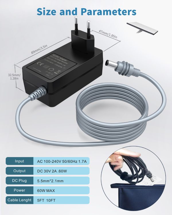 Starlink mini power adapter AC100-240V 50/60HZ 1.5A to DC 30V2A